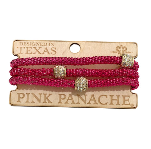 Pink Panache - Bracelet - Braided Hot Pink