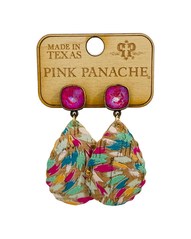 Pink Panache - multi-color teardrop earring