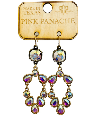 Pink Panache - AB rhinestone hinged earring
