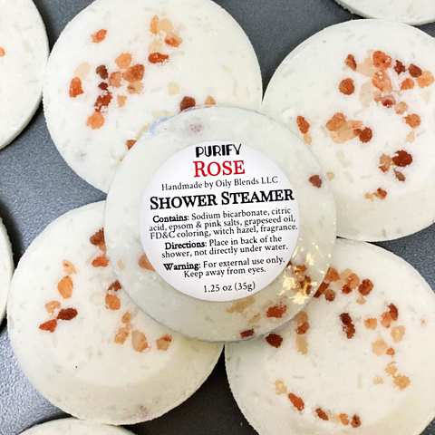 Purify Shower Steamers with Pink Himalayan Salt - Rose