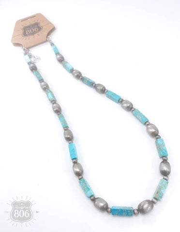 806-N048 * Rectangular beaded necklace