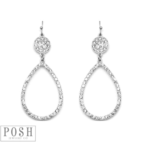 9PE253 * Disc and teardrop earring with rhinestones - SCL
