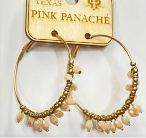Pink Panache - Earrings - Circle with Blush beads