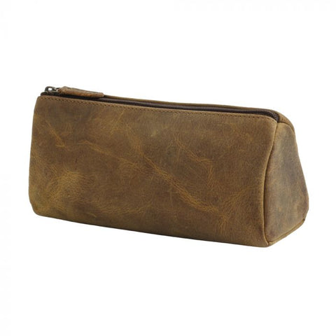 TRENDY TAN LEATHER AND HAIRON MULTI-POUCH